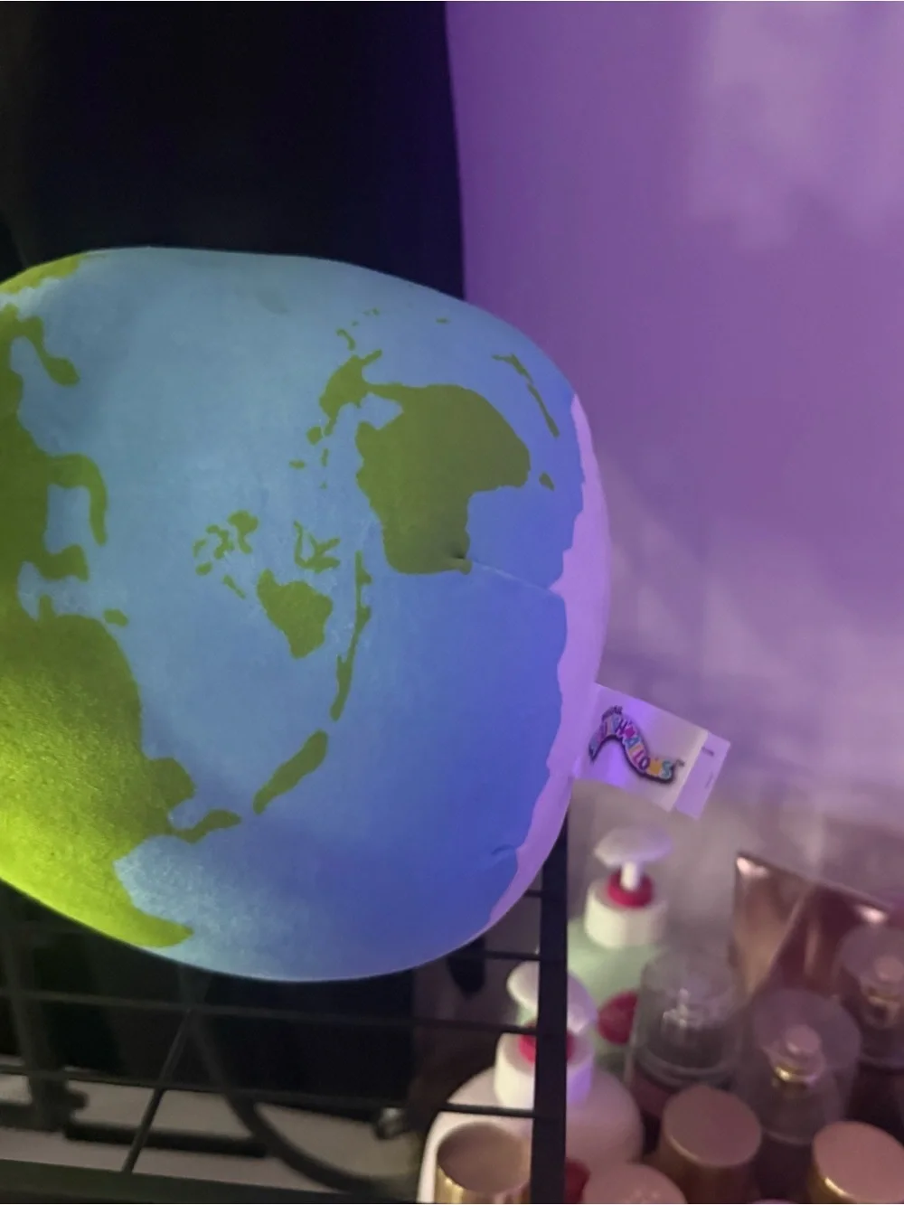 Squishmallows Plush Earth Pillow - Light Blue & Green